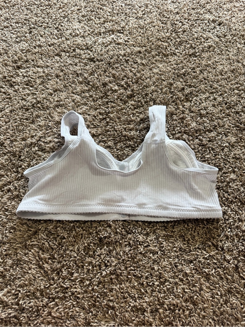 Amazon Cream Ribbed Front-Snap Comfort Bra - Picture 2 of 3